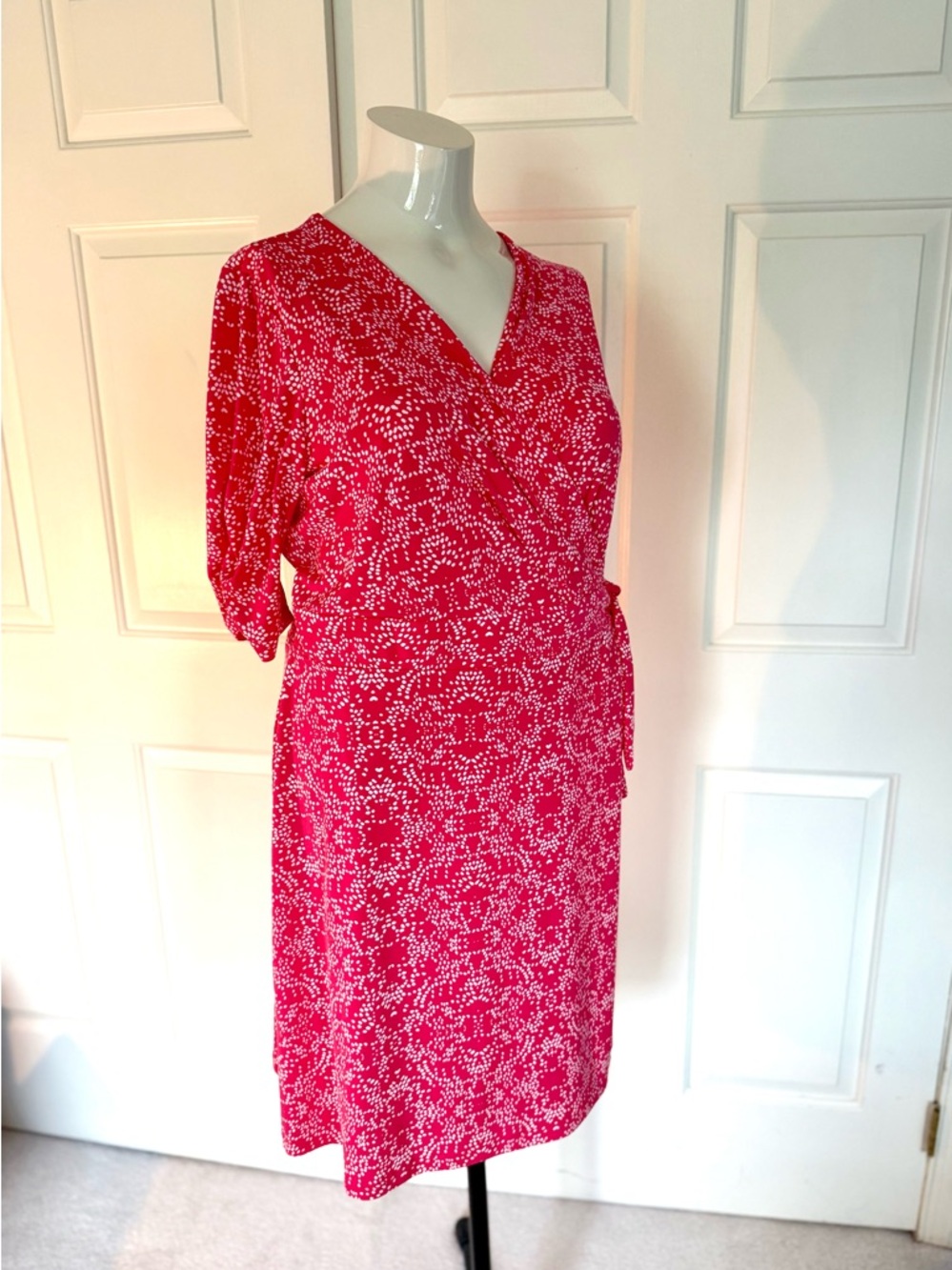 Lane Bryant Pink Patterned elbow length sleeve Dress
